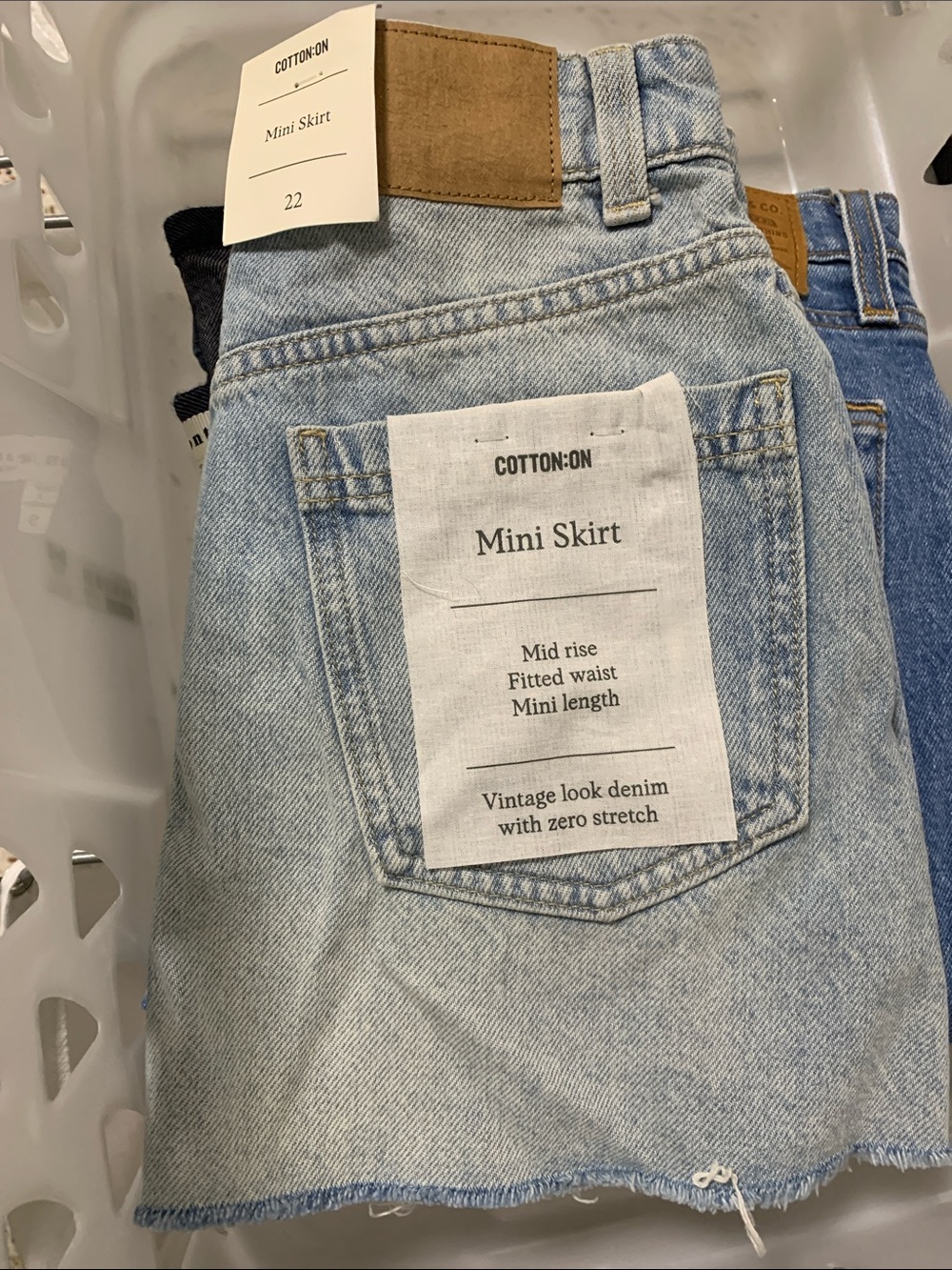 Cotton Mini Jean Skirt